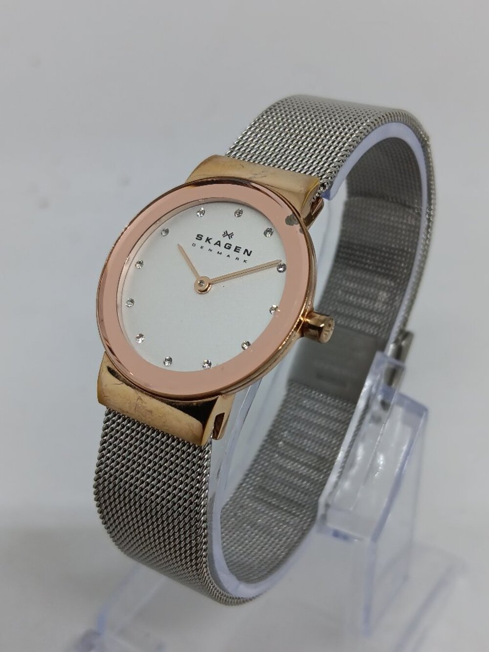 Skagen 358SRSC Women's 26mm Slim Profile Crystal Dial S/Steel Mesh Band Watch